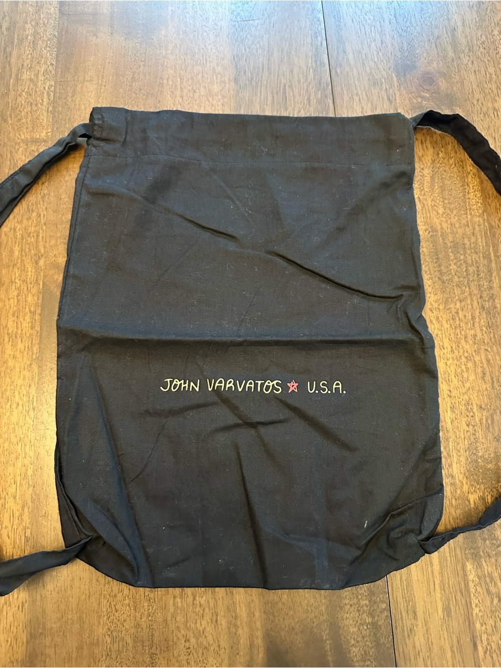John Varvatos Black Drawstring Dust Bag for shoes, travel etc